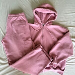 Aritzia Dusty Pink Hoodie & Jogger Set